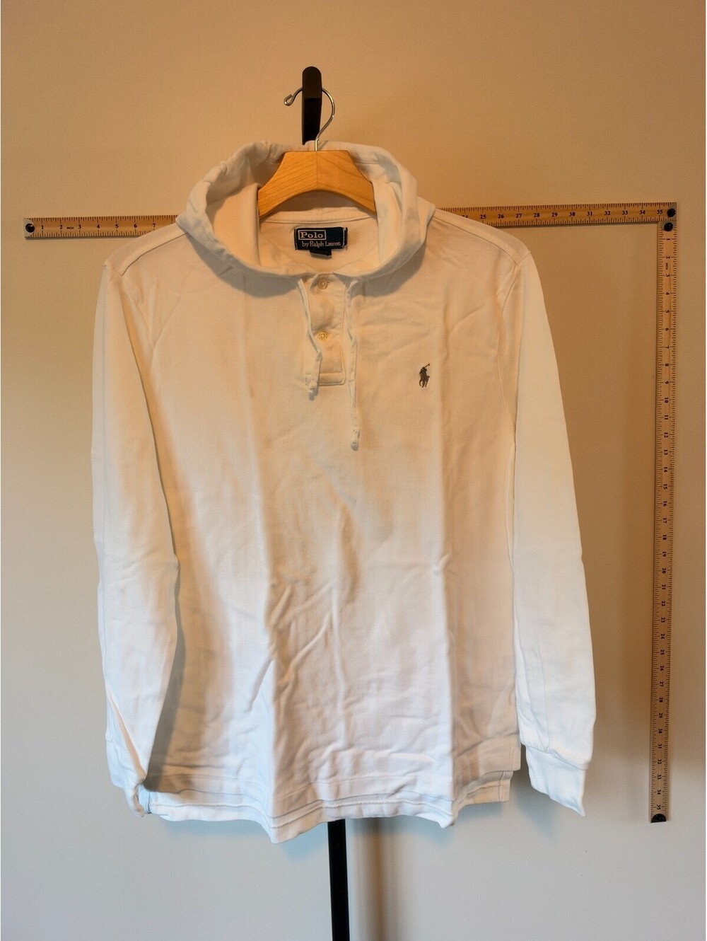Polo Ralph Lauren Polo Knit White Long Sleeve Shirt Hoodie Men’s Size XL